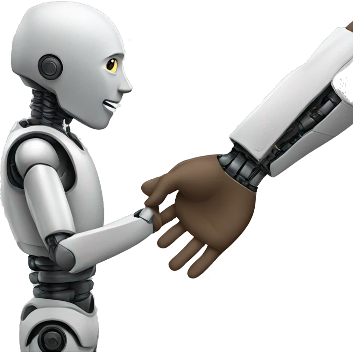 human + robot handshake emoji
