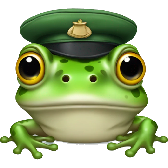 Frog in forage cap  emoji