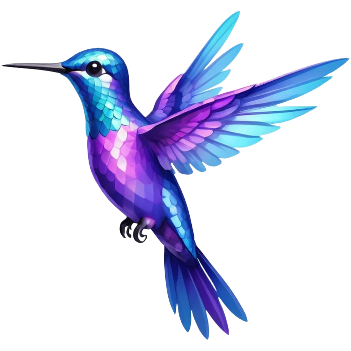 purple and blue hummingbird emoji