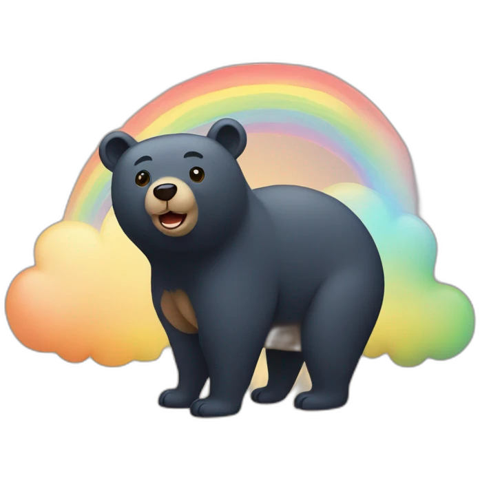 Bear with rainbow tummy emoji