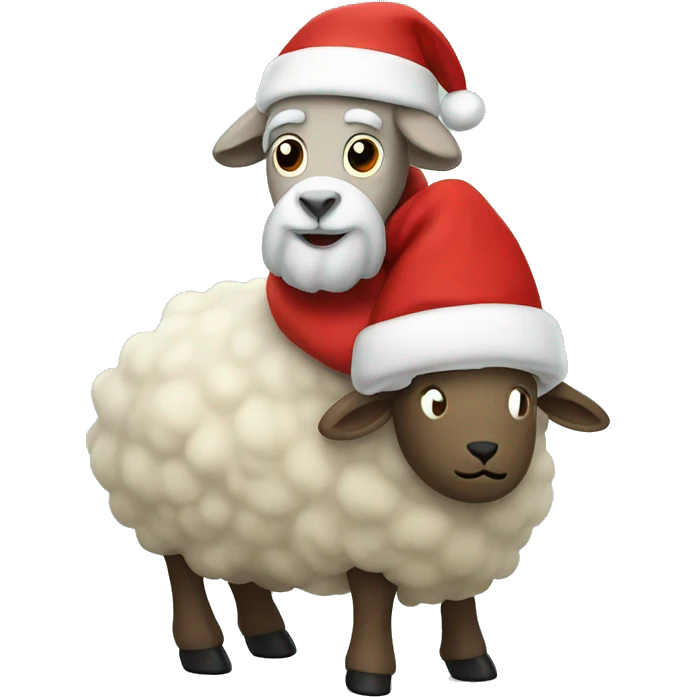 Santa on a sheep emoji