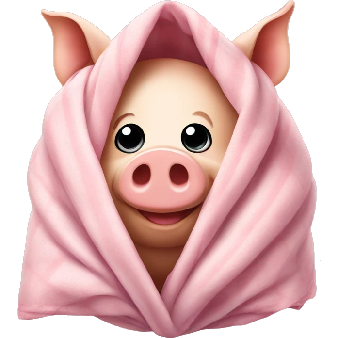Pig wrapped in a blanket emoji