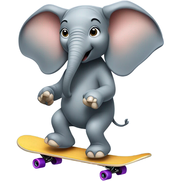 Elephant skateboarding  emoji