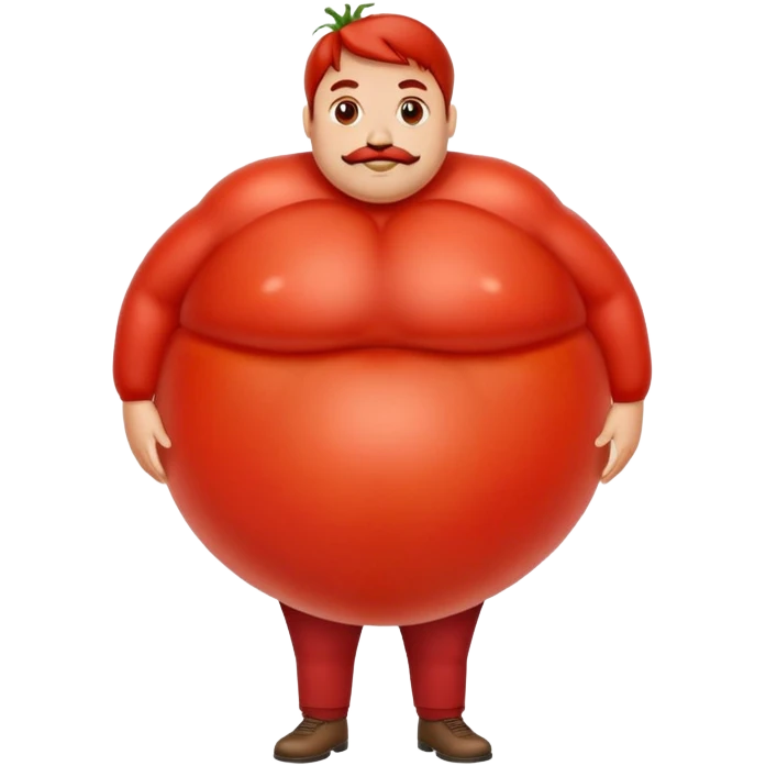 man with tomato belly emoji