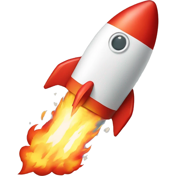 Rocket with a huge fire emoji