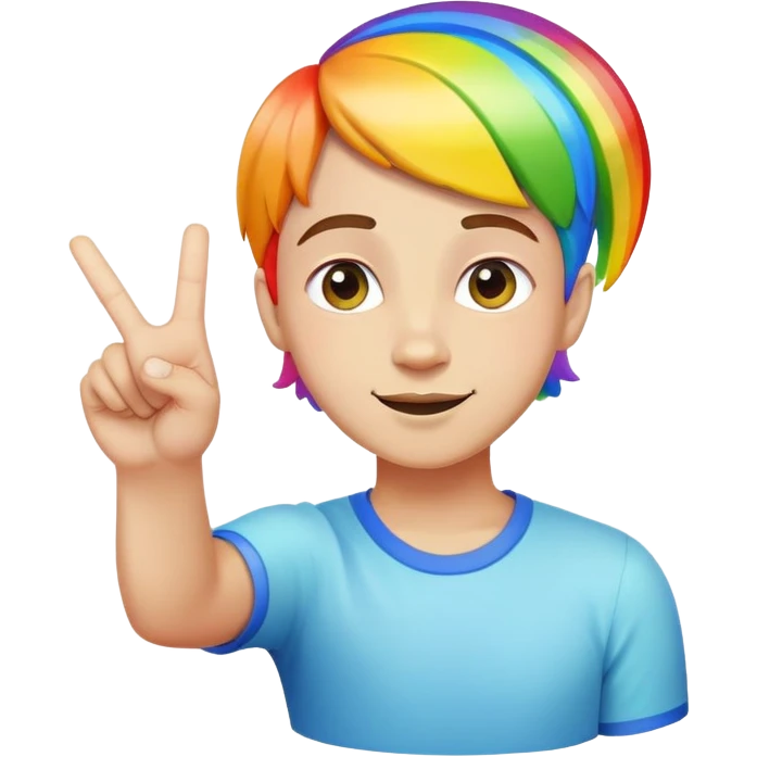 zesty hand gesture with rainbow colors, playful and expressive emoji