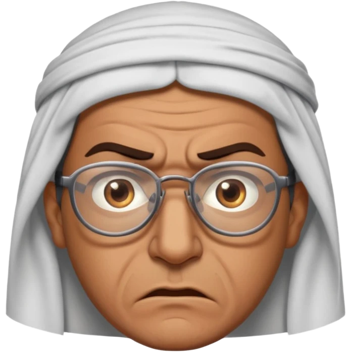 Árabe enojado con lentes.belico emoji