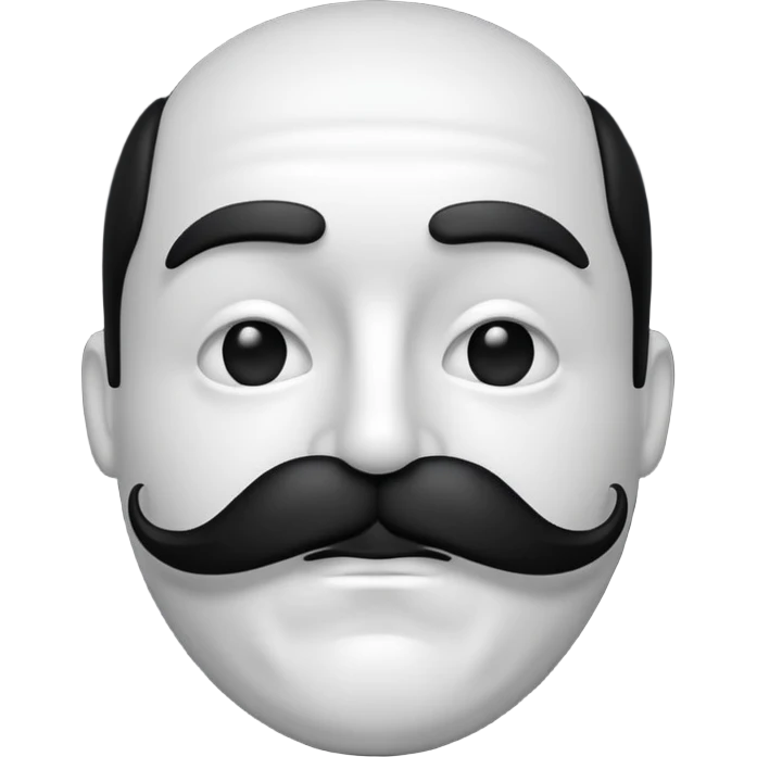 stylized simple mustache with smooth lines, ideal for emoji emoji