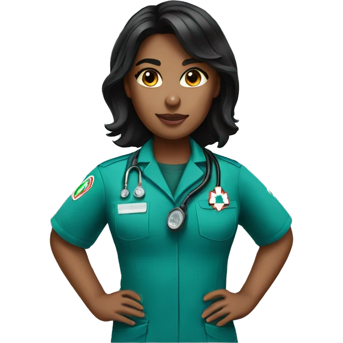 Black haired female paramedic  emoji
