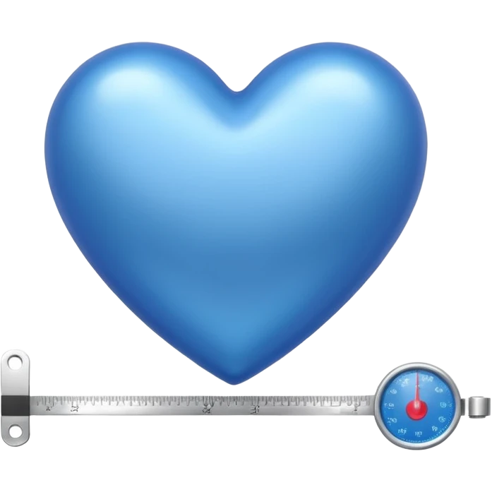 Blue heart with measuring scale emoji