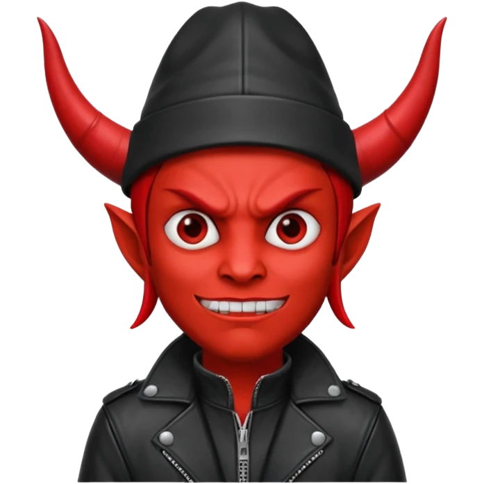 devil with jacket and hat emoji