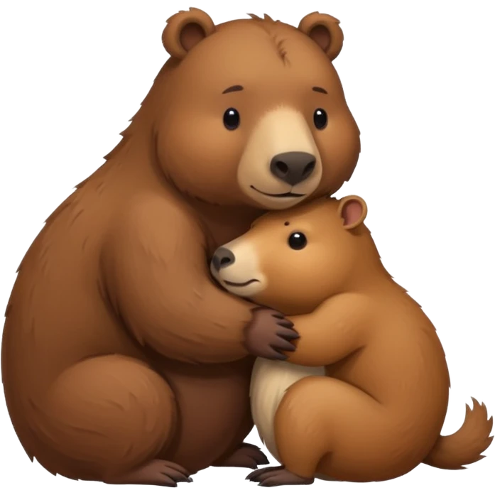 Oso con un capibara  emoji