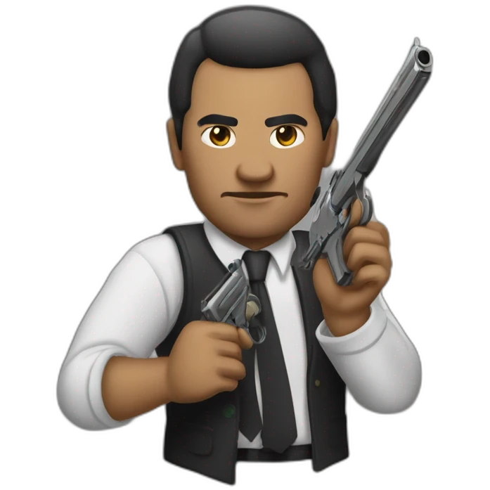 Mafieux avec une arme à feu dans les mains emoji