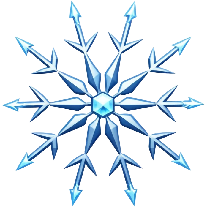 A thunderstorm snowflake that consists of lightning emoji
