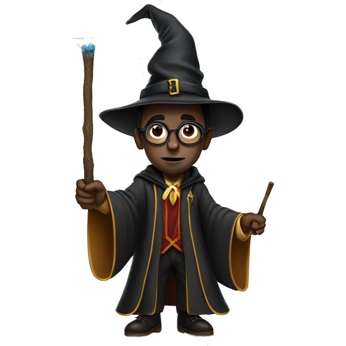 P diddy dressed up as a harry potter wizard full body holding a wand and pointing it at something emoji