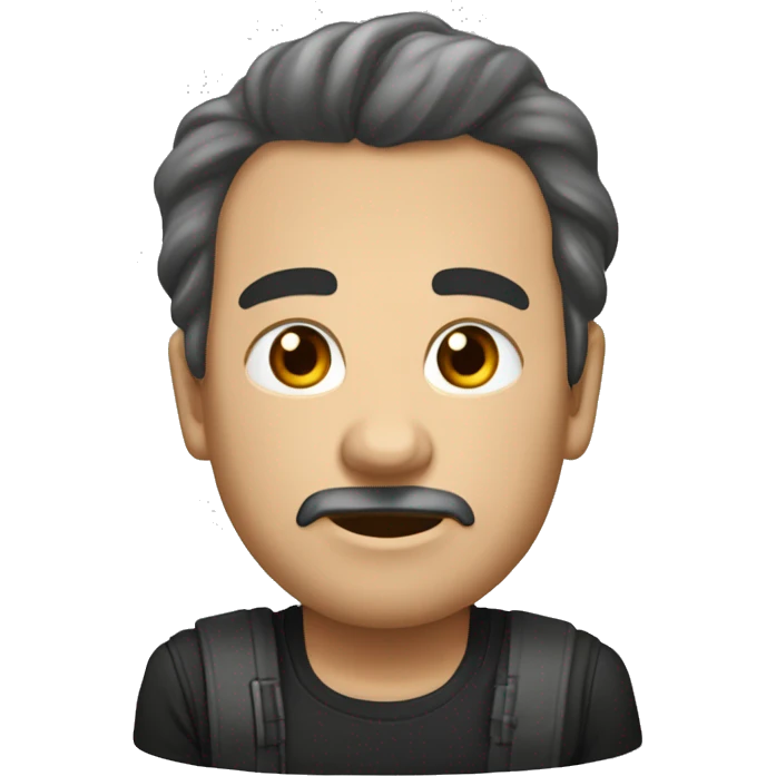 кавалер кинг Чарльз спаниель с мужчиной с черными волосами и бородой  emoji