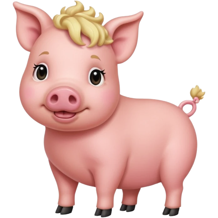 blonde haired pig emoji