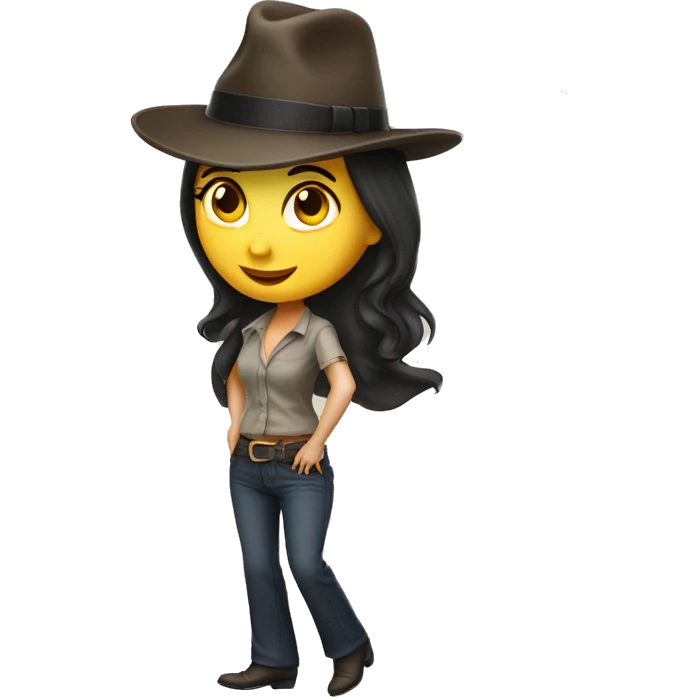 Tango dancing girl in Akubra hat emoji