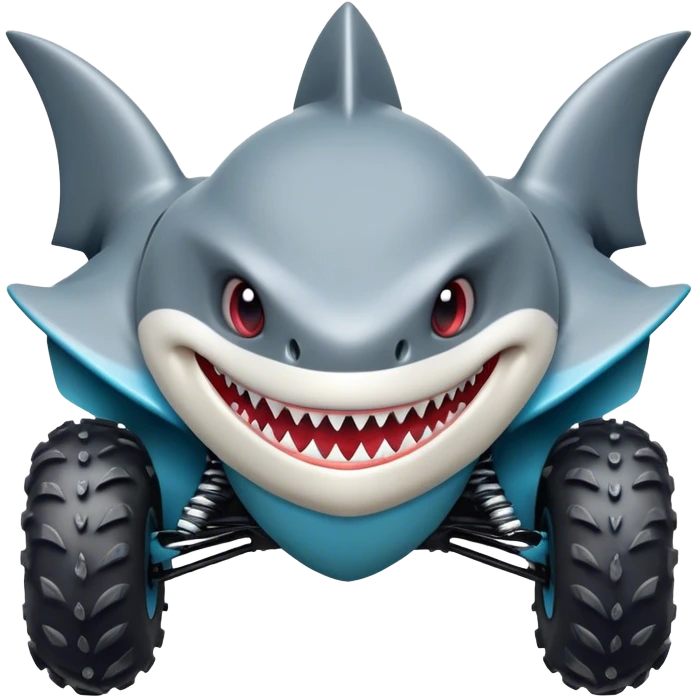 atv quad banshee front with a smile shark emoji | AI Emoji Generator