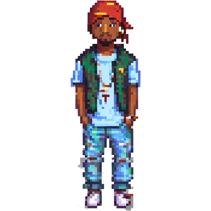 2Pac в полный рост, no background emoji