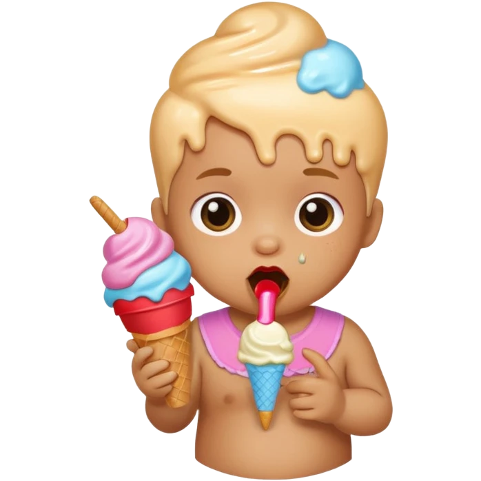 Baby eating ice cream emoji