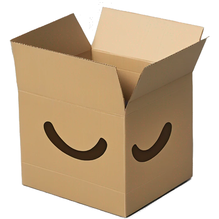 Cardboard box on a bench emoji