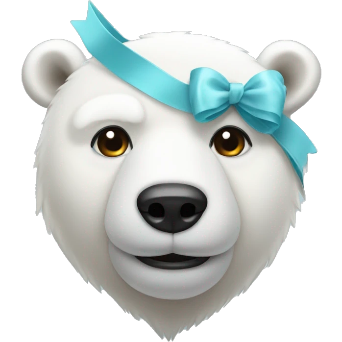 Polar bear with a bow on head emoji