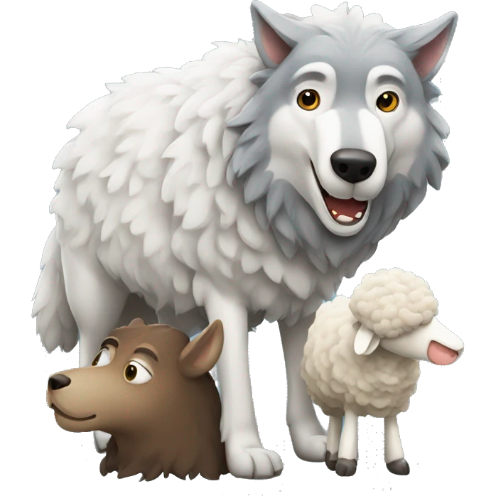 wolf with sheep emoji
