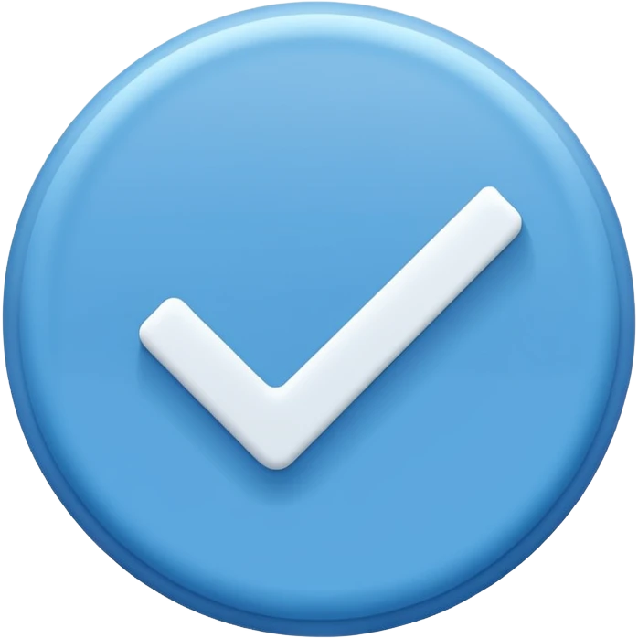 A blue circle 🔵 with white tick completely fit in.  emoji