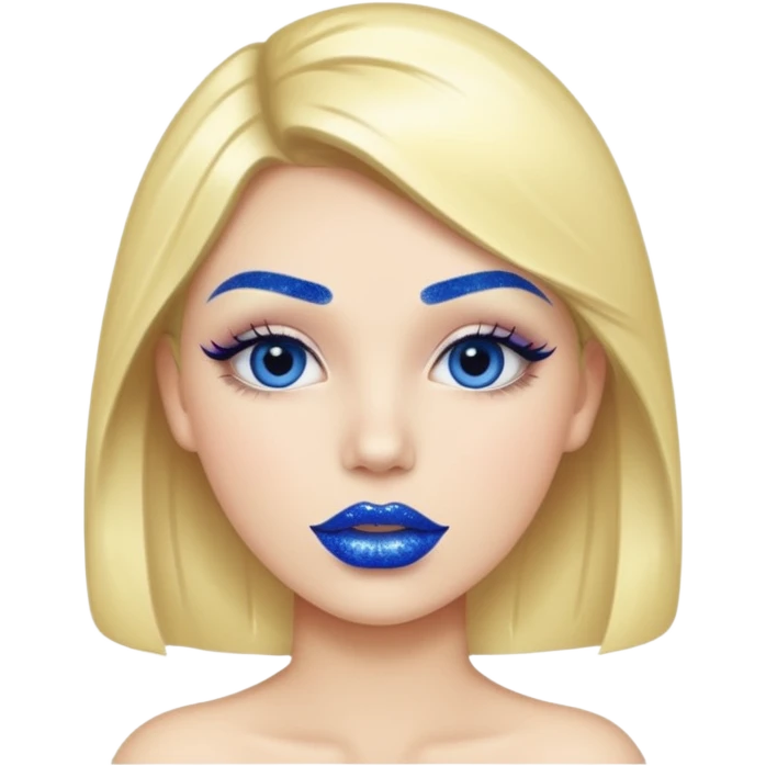 blue lipstick with glitter emoji