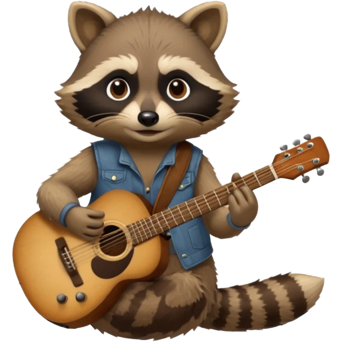 Raccon with guitar emoji