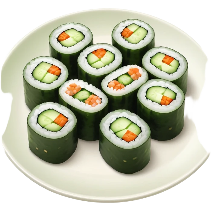 Plate of cucumber maki emoji