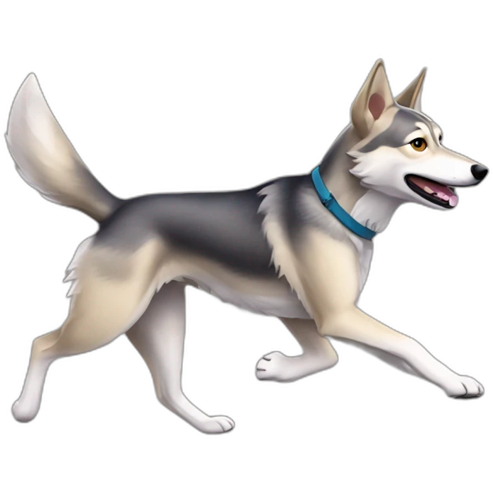 Czechoslovakian wolfdog running   emoji