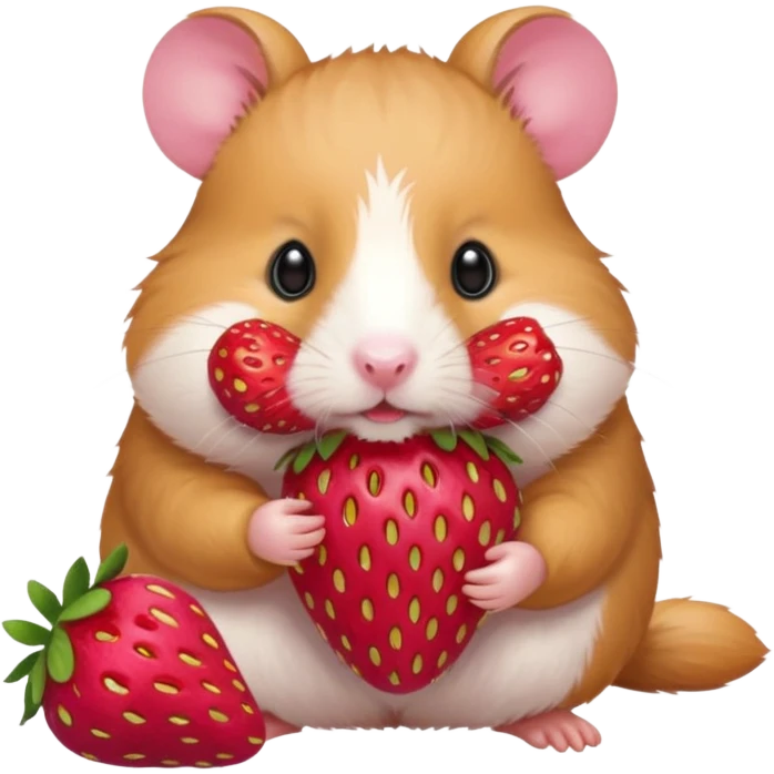 hamster eating strawberries emoji