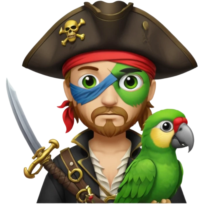 pirate and parrot emoji