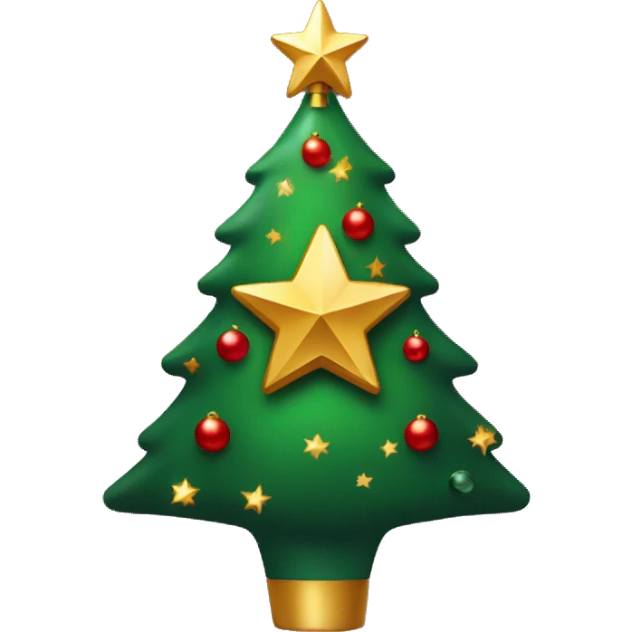 Christmas tree red and green with a sparkly gold star on top emoji