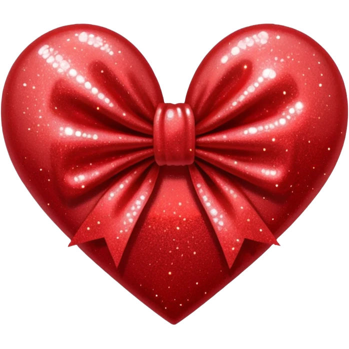 red glitter bow heart emoji