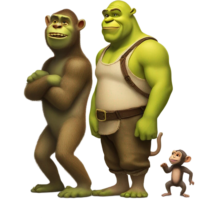Shrek with monkey emoji