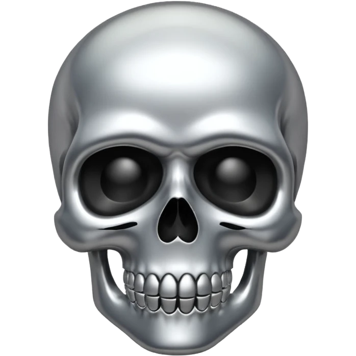 silver chrome scull emoji