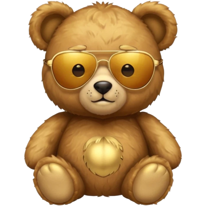 gold metal glow sunglasses tedy bear emoji