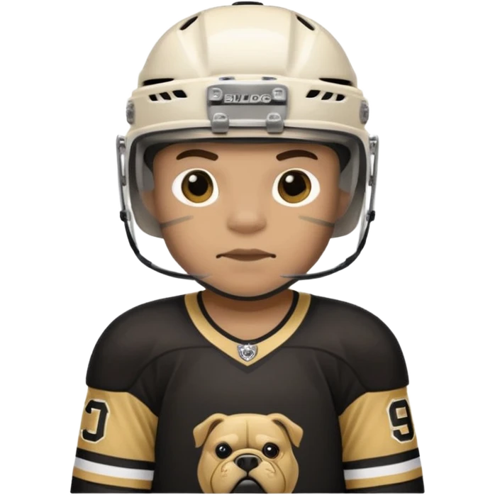 Hockey player in Black and Gold Bulldogs Jersey emoji