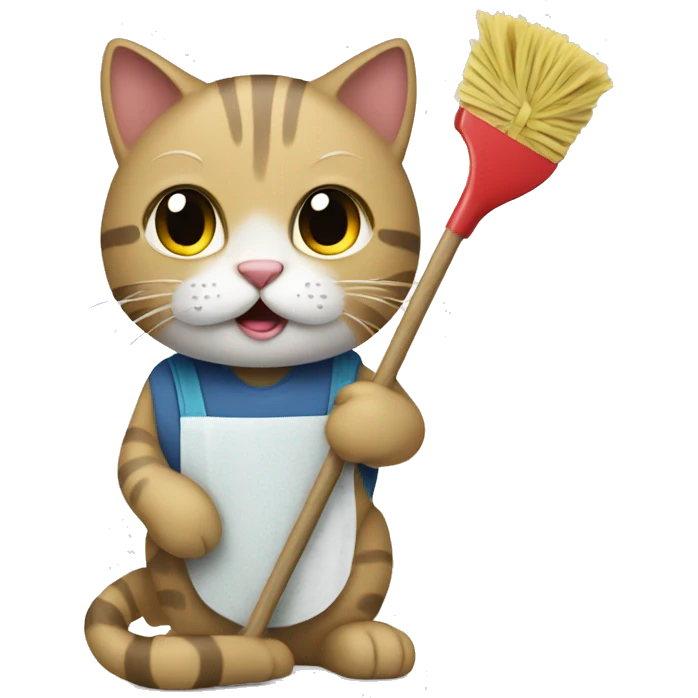 Cleaning cat emoji