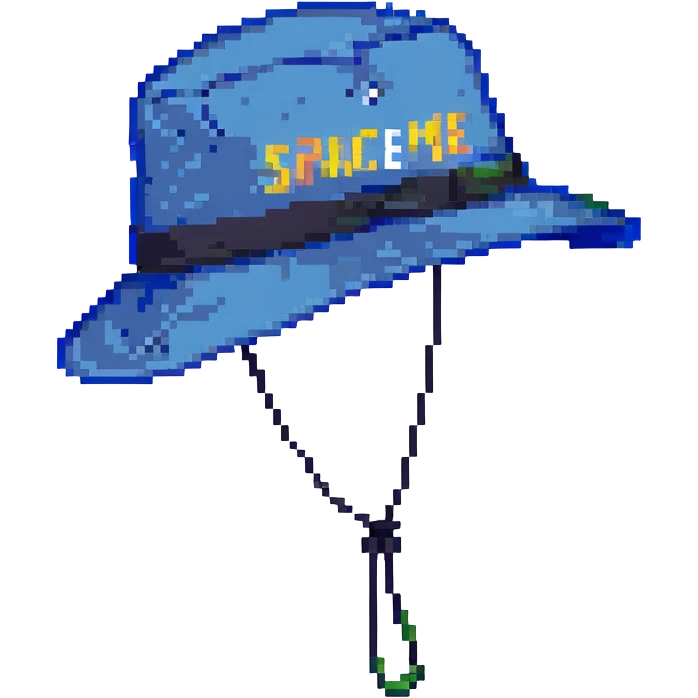 Синяя спортивная панамка со шнурком и надписью SPACEME, no background emoji