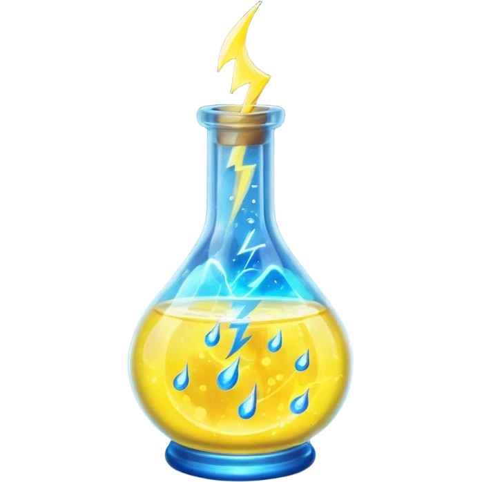 yellow potion and thunder emoji