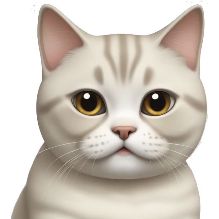 a cream and white British shorthair cat is itching emoji
