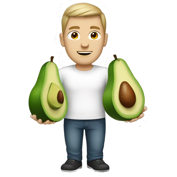 White Guy with avocado emoji