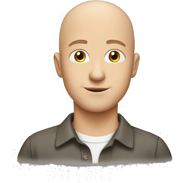 Young bald white guy wearing a shirt that says MAPS emoji