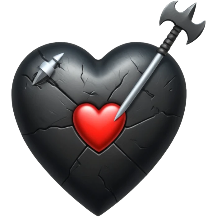 Corazón negro con una flecha emoji