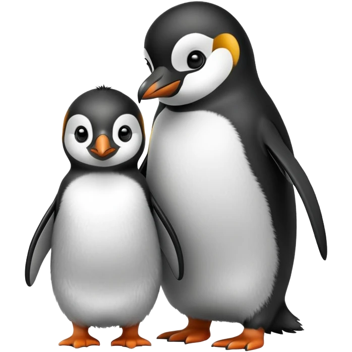 Parent and baby penguin together emoji