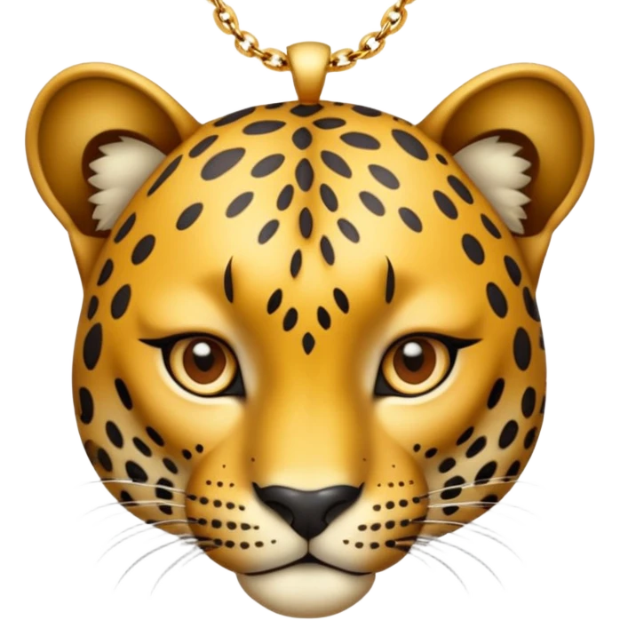 leopard wearing necklace emoji